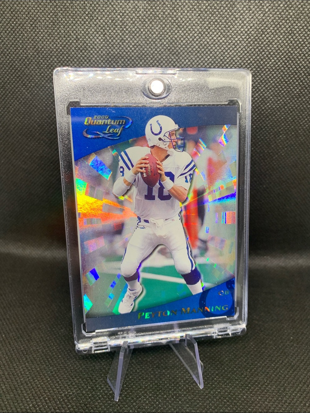 Peyton Manning 2000 Quantom Leaf Holographic Iconic NFL Card In Case Pristine!!